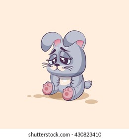 Vector Stock Illustration isolated Emoji character cartoon Gray leveret sad and frustrated sticker emoticon for site, info graphic, video, animation, websites, e-mails, newsletters, reports, comics