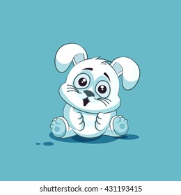 Vector Stock Illustration isolated Emoji character cartoon White leveret surprised with big eyes sticker emoticon for site, info graphic, video, animation, websites, e-mails, newsletter, report, comic