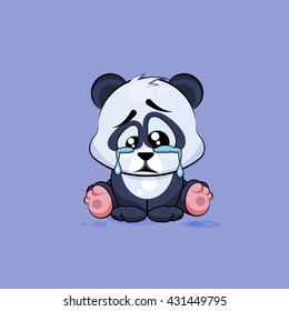 Vector Stock Illustration isolated Emoji character cartoon sad and frustrated Panda crying, tears sticker emoticon for site, info graphic, video, animation, websites, mails, newsletters, report, comic