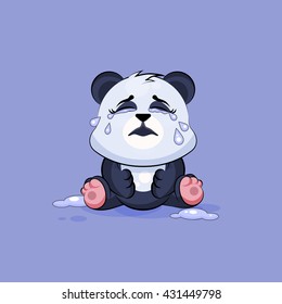 Vector Stock Illustration isolated Emoji character cartoon Panda crying, lot of tears sticker emoticon for site, info graphic, video, animation, websites, e-mails, newsletters, reports, comics