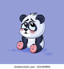 Vector Stock Illustration isolated Emoji character cartoon Panda embarrassed, shy and blushes sticker emoticon for site, info graphic, video, animation, websites, e-mails, newsletters, reports, comics