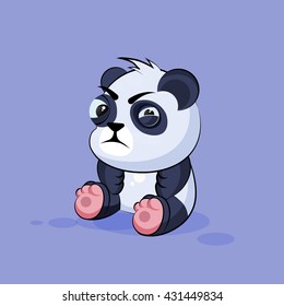 Vector Stock Illustration isolated Emoji character cartoon Panda squints and looks suspiciously sticker emoticon for site, info graphic, video, animation, websites, e-mails, newsletters, report, comic