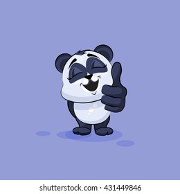 Vector Stock Illustration isolated Emoji character cartoon Panda approves with thumb up sticker emoticon for site, info graphic, video, animation, websites, e-mails, newsletters, reports, comics