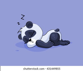 Vector Stock Illustration isolated Emoji character cartoon Panda sleeps on the stomach sticker emoticon for site, info graphic, video, animation, websites, e-mails, newsletters, reports, comics