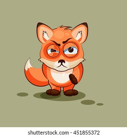 Vector Stock Illustration isolated Emoji character cartoon Fox sticker emoticon with angry emotion for site, info graphic, video, animation, websites, e-mails, newsletters, reports, comics