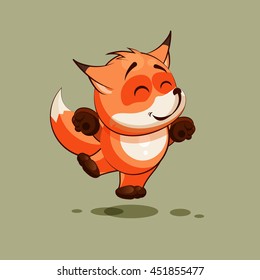 Vector Stock Illustration isolated Emoji character cartoon Fox jumping joy, happy sticker emoticon for site, info graphic, video, animation, websites, e-mails, newsletters, reports, comics