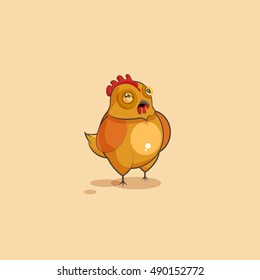 Vector Stock Illustration isolated Emoji character cartoon Hen squints and looks suspiciously sticker emoticon for site, info graphics, video, animation, websites