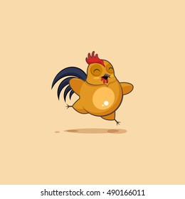 Vector Stock Illustration isolated Emoji character cartoon Cock jumping joy, happy sticker emoticon for site, info graphics, video, animation, websites, e-mails, newsletters, reports, comics