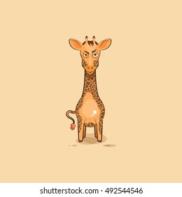 Vector Stock Illustration isolated Emoji character cartoon Giraffe sticker emoticon with angry emotion for site, info graphics, video, animation, websites, e-mails, newsletters, reports, comics