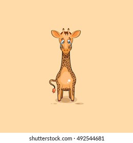 Vector Stock Illustration isolated Emoji character cartoon sad and frustrated Giraffe crying, tears sticker emoticon for site, info graphic, video, animation, website, mail, newsletters, report, comic