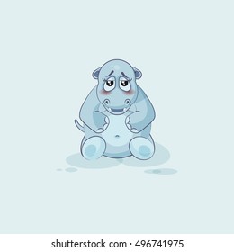 Vector Stock Illustration isolated Emoji character cartoon Hippopotamus embarrassed, shy and blushes sticker emoticon for site, info graphics, video, animation, websites, mail, newsletters, reports