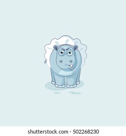 Vector Stock Illustration isolated Emoji character cartoon ballerina Hippopotamus sticker emoticon with angry emotion for site, info graphic, video, animation, website, mail, newsletter, report, comic