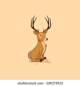 Vector Stock Illustration isolated emoji character cartoon deer squints and looks suspiciously sticker emoticon for site, info graphics, video, animation, website, mail, newsletters, reports, comic