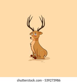 Vector Stock Illustration isolated emoji character cartoon deer embarrassed, shy and blushes sticker emoticon for site, info graphics, video, animation, websites, mail, newsletters, reports