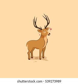 Vector Stock Illustration isolated emoji character cartoon deer jumping joy, happy sticker emoticon for site, info graphics, video, animation, websites, mails, newsletters, reports, comics