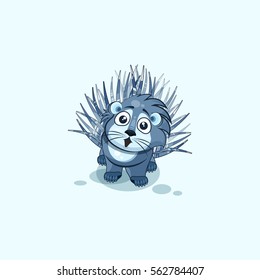 Vector Stock Illustration isolated emoji character cartoon porcupine surprised with big eyes sticker emoticon for site, info graphics, video, animation, websites, mail, newsletters, reports, comic