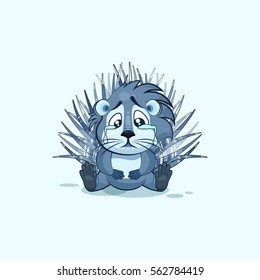 Vector Stock Illustration isolated emoji character cartoon sad and frustrated porcupine crying, tears sticker emoticon for site, info graphic, video, animation, website, mail, newsletters, report