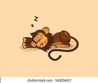 Vector Stock Illustration isolated emoji character cartoon monkey sleeps on the stomach sticker emoticon for site, info graphics, video, animation, websites, e-mails, newsletters, reports, comic