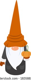 Vector stock illustration of Leprechaun with pumpkin
