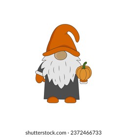 Vector stock illustration of Leprechaun with pumpkin