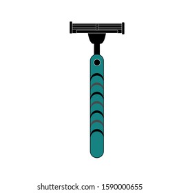 Vector stock illustration of man shaver. Flat doodle style, symmetry simple art. Boy and man care.