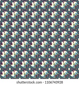 Vector stock illustration in a modern flat style. Creative seamless pattern, modern diagonal abstract background with geometric elements. Gray, beige and green diagonal tiles.