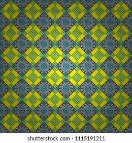 Vector stock illustration in a modern flat style. Creative seamless pattern, modern diagonal abstract background with geometric elements. Yellow, gray and green diagonal tiles.