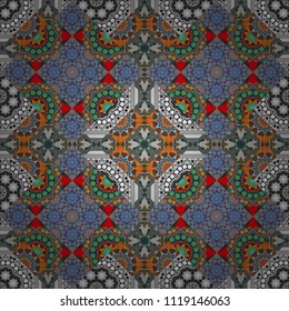 Vector stock illustration in a modern flat style. Creative seamless pattern, modern diagonal abstract background with geometric elements. Blue, gray and brown diagonal tiles.