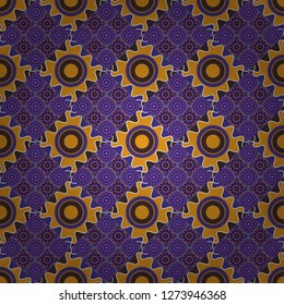 Vector stock illustration in a modern flat style. Violet, orange and brown diagonal tiles. Creative seamless pattern, modern diagonal abstract background with geometric elements.