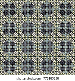 Vector stock illustration in a modern flat style. Creative seamless pattern, modern diagonal abstract background with geometric elements. Brown, gray and blue diagonal tiles.