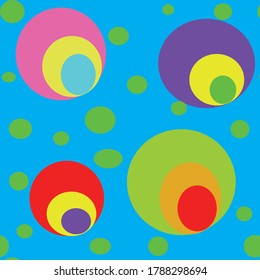 Vector stock illustration. Multicolored circles on a blue background.