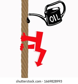 Vector stock illustration of oil price quotes. cartoon drawing of the exchange rate. Oil futures . Stock market crash. Economic crisis. Expiration. barrel. Price dynamics in the market. For news.