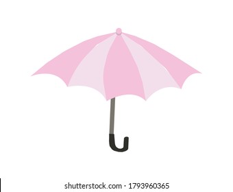 Vector stock illustration. Pink umbrella. On white background.