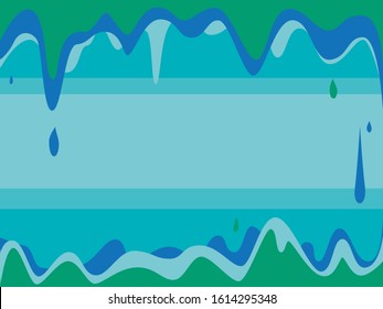 A vector stock illustration with place for text and paint droplets in 3:4 format. A stains and splashes of green and blue paint for the walls on a turquoise background for design