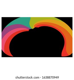 Vector stock illustration of psychedelic rainbow background for networks, social media, websites. LGBT pattern, cute and colorful. Cartoon style art.