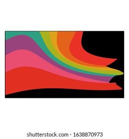 Vector stock illustration of psychedelic rainbow background for networks, social media, websites. LGBT pattern, cute and colorful. Cartoon style art.