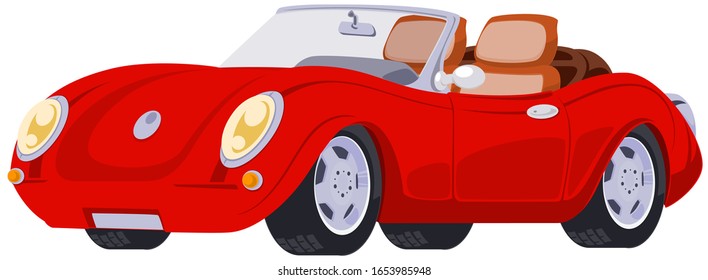 Vector. Stock illustration. Red sport car.