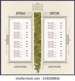 Vector stock illustration. Restaurant menu template or other design.