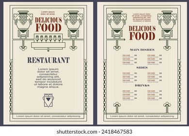 Vector stock illustration. Restaurant menu template or other design.