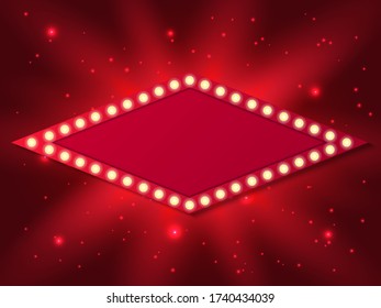 Ilustración de material vectorial. Rhombus con bombillas para banner