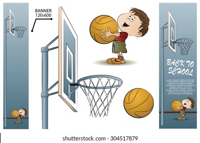 Vector stock illustration. Scenes from the life of the school.