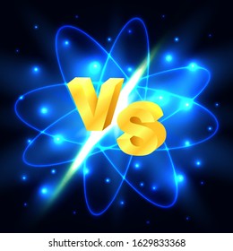 Vector stock illustration. Shiny background for competition. Versus letters.