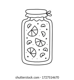 Vector stock illustration with single object: food, hand drawn, doodle style. Sample element isolated on white. Line contour, outline.