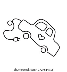 Ilustración de material vectorial con un solo objeto, tema ecológico, dibujado a mano, estilo doodle. Elemento de ejemplo aislado en blanco. contorno de línea, contorno.