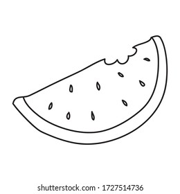 Ilustración de material vectorial con un solo objeto: comida, dibujada a mano, estilo doodle. Elemento de ejemplo aislado en blanco. contorno de línea, contorno.