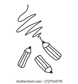 Vector stock illustration with single object, hand drawn, doodle style. Sample element isolated on white. Line contour, outline.