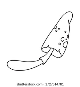 Vector stock illustration with single object: plant, hand drawn, doodle style. Sample element isolated on white. Line contour, outline.