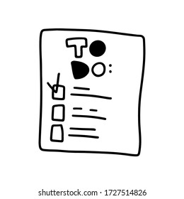 Ilustración de material vectorial con un solo objeto, dibujado a mano, estilo doodle. Elemento de ejemplo aislado en blanco. contorno de línea, contorno.