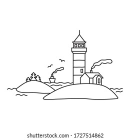 Vector stock illustration with single object, hand drawn, doodle style. Sample element isolated on white. Line contour, outline.