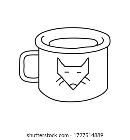 Vector stock illustration with single object: interior element, hand drawn, doodle style. Sample element isolated on white. Line contour, outline.